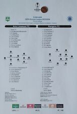 Line-ups UEFA Europa League 5.10.2023 Aris Limassol - Rangers FC