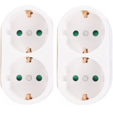 2 Stück Mehrfachstecker ver Doppelstecker Multisteckdose 2fach Steckdosenadapter
