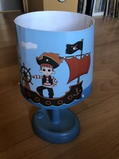 Nachttischlampe Kinder Piratenmotiv blau