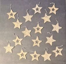 17 Sisal Sterne Anhänger Creme Basteln Dekorieren Deko Weihnachten 