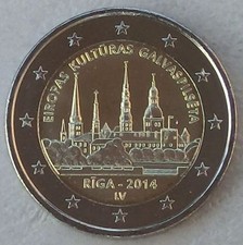 2 Euro Gedenkmünze Lettland 2014 Kulturhauptstadt Riga unz.