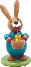 Osterhase auf Sockel blau mit
