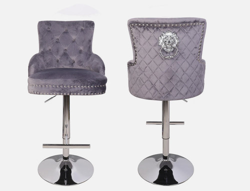 Luxus samt barhocker grau - samt,