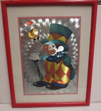 Bild mit Clown schimmernd glitzernd hinter Glas   22 x 27 cm Glanzbild