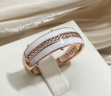 Damen Ring 14k 585 Rolled Rosegold 18,1 mm Zirkonia Weiß 