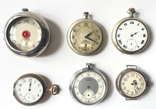 3) 6 alte Taschenuhren Sammler Nachlass versch. Modelle alle reparaturbedürftig