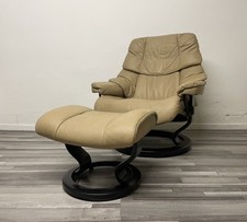 Stressless Sessel mit Hocker / Reno L / Leder Beige Gemütlich Frenseh Relax