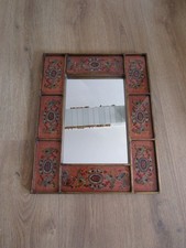 antiker Spiegel  - Rahmen mit Hinterglasmalerei  40 x 50 cm Wandspiegel