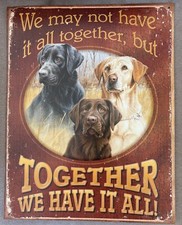 Labrador Golden Retriever - Blechschild Schild - retro - Wild Wings - USA