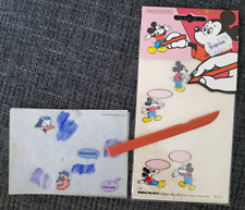 Haftdruckabreibfolie Rubbelbilder, 2 Restblögen Micky Maus - mit Werkzeug