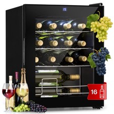 Weinkühlschrank Getränkekühlschrank 42L mit Glastür 16 Flasche Touch LED Schwarz