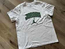 JORDAN Green Logo Herren Kurzarm T-Shirt XXL / 2XL  Weiß | 10005-16