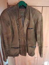 Vintage Trachtenjacke Herren Gr 52 Distler Wildleder guter Zustand 