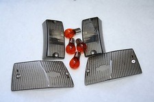 VESPA BLINKER SET schwarz Blinkergläser + Birnen PX 80 125 150 200 vorne hinten