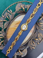 Damenuhr, Gold, Tigerauge