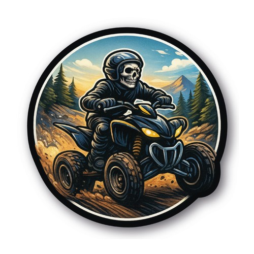 Quad fahrer totenkopf sticker - totenkopf,