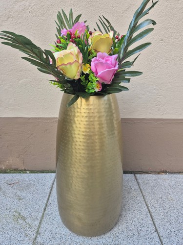 Vase gold metall 45cm hoch - gold,