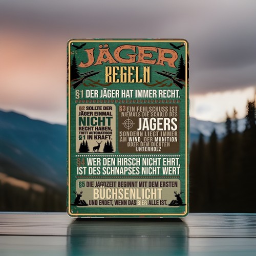 Retro blechschild für jäger - für,
