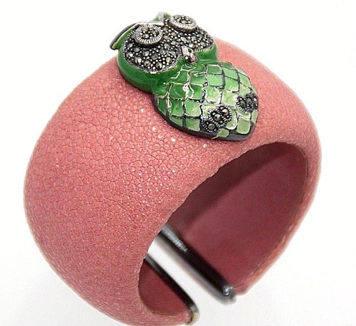 Armreif eule rosa - , rochen