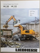 Liebherr LH 30 LH 35 Umschlagmaschinen Umschlag Bagger Prospekt 