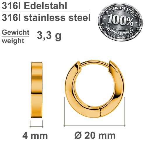 Premium edelstahl klappcreolen - premium,