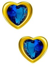 Ohrringe gold herz saphir - herz,