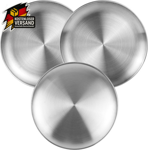 Edelstahl teller 20cm set - edelstahl-teller,