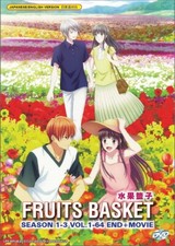 DVD Anime Fruits Basket Complete TV Season 1+2+3 (1-64 End) + Movie English Dub