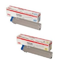 2 x Original Toner OKI C9600 C9650 C9800 C9850 N DN HDN / CYAN + YELLOW