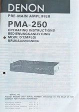 Denon PMA-250  Bedienungsanleitung  Manual