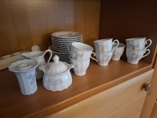 Eschenbach Bavaria Porzellan Orchidee Kaffeeservice 6 Personen Kerzenhalter 