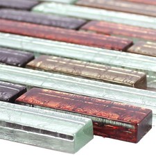 Glasmosaik Fliesen Rot Grau