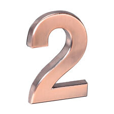 Selbstklebende Hausnummer 3,94 Zoll ABS Nr.2 Adressschild Bronze Gebürstet