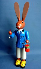  Osterhase 42cm Großfigur Erzgebirge Handarbeit Hase farbig Osterhasenmann Neu
