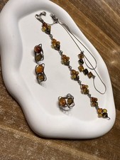 Silber Bernstein Schmuck Set