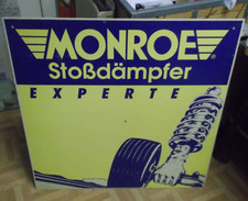 60er 70er Monroe Stoßdämpfer Werbeschild Kunststoff 80x80 Werbung 60s 70s