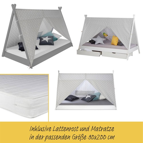 Kinderbett 90x200 mit matratze - kinderbett,