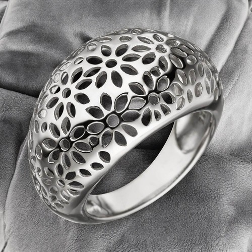 Damen ring breit mit blumen - damen,