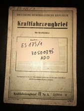 MZ ES 175/1 DDR Kfz Brief