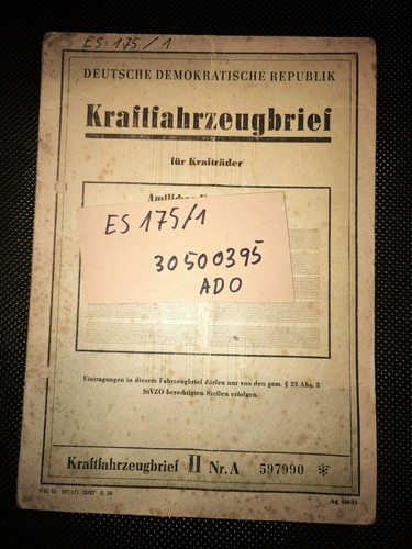 175 ddr kfz - mz, brief