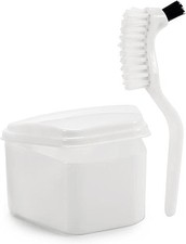 PROTHESENDOSE + Prothesenbürste Spangendose Gebissdose Zahnspangendose Bürste 89