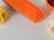 12x Stabkerzen 300x23mm Tafelkerzen 14h XXL Kerzen Groß durchgefärbt Orange