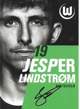 JESPER LINDSTRÖM-DÄNEMARK-VFL WOLFSBURG-AUTOGRAMMKARTE