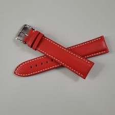 RIOS1931 XL Kalbsleder Uhrband Uhrenarmband Lederband ROT 22 mm made in germany