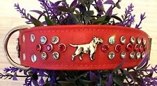 Bullterrier Halsband Strass Leder Miniatur Bullterrier Lederhalsband Strass