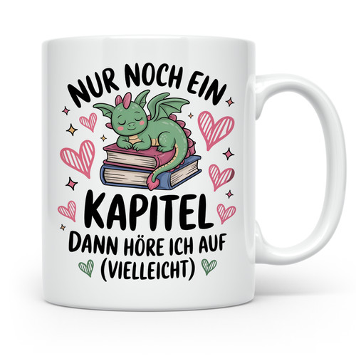 Bücherwurm tasse drache nur - drache,