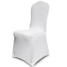 50X Universell Stuhlhussen Stretch Stuhlhusse Stuhlbezug Stuhlüberzug Weiß