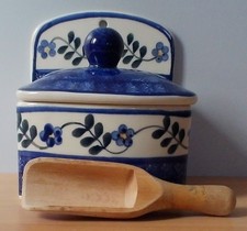 Porzellan Dose mit Deckel & Wandaufhängung / Küche Zucker Mehl Vorrat