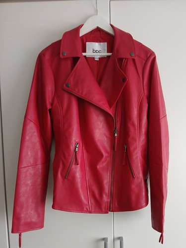 Damen lederimitat jacke rot - damen, lederimitat-jacke