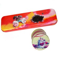 DIDDL Metalldose Blechdose rechteckig rund - 2 Stück Vintage 90er Jahre